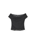 Csipkés fekete top - fekete - CROPP - small1