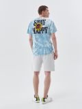 Koszulka tie dye z napisem - niebieski - CROPP - small2