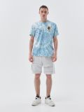 Koszulka tie dye z napisem - niebieski - CROPP - small3
