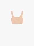 Кроп топ із трикотажу в рубчик - нюдовий - CROPP - small4