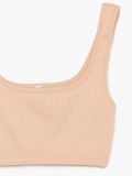 Кроп топ із трикотажу в рубчик - нюдовий - CROPP - small5