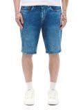 Jeansowe szorty regular z efektem sprania - niebieski - CROPP - small2
