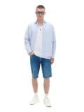 Jeansowe szorty regular z efektem sprania - niebieski - CROPP - small1