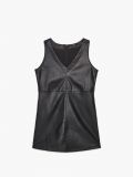 Kleid aus Kunstleder - Schwarz - CROPP - small4