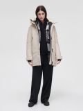 Ocieplana parka z kapturem - kremowy - CROPP - small1
