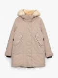 Ocieplana parka z kapturem - kremowy - CROPP - small4