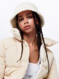 Pikowana kurtka puffer - kremowy - CROPP - small1