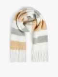 Gestreifter Schal mit Fransen - Grau - CROPP - small2