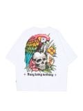 T-shirt z zajęty nicnierobieniem - biały - CROPP - small3