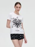 Dwuczęściowa piżama The Witcher - biały - CROPP - small1