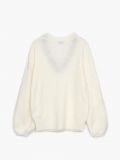 Sweter z ozdobną koronką - kremowy - CROPP - small6