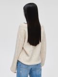 Sweter z ozdobną koronką - beżowy - CROPP - small3