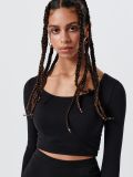 Top cu mânecă lungă - negru - CROPP - small1