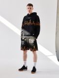 Mikina comfort fit s potiskem a kapucí - černý - CROPP - small2
