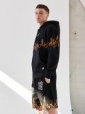 Mikina comfort fit s potiskem a kapucí - černý - CROPP - small5