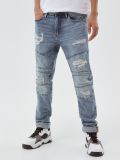 Jeansy slim z dziurami - niebieski - CROPP - small2
