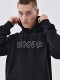 Mikina s kapucňou a potlačou - čierna - CROPP - small1