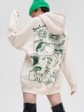 Hanorac oversized cu imprimeu la spate - nude - CROPP - small1