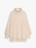 Pulover lung din jerseu, cu guler rulat - crem - CROPP - small4