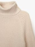 Pulover lung din jerseu, cu guler rulat - crem - CROPP - small5