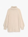 Pulover lung din jerseu, cu guler rulat - crem - CROPP - small6
