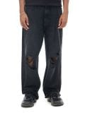 Jeansy super baggy z postrzępieniami - czarny - CROPP - small1