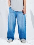 Niebieskie jeansy skater z efektem sprania - niebieski - CROPP - small5