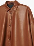 Műbőr ing - barna - CROPP - small5