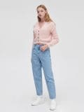 Błękitne jeansy mom z wysokim stanem - niebieski - CROPP - small1