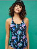 Jednoczęściowy kostium kąpielowy Rick and Morty - czarny - CROPP - small2