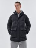 Steppmantel mit Kapuze - Schwarz - CROPP - small3