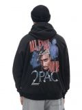Felpa nera con cappuccio Tupac - Nero - CROPP - small2