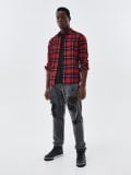 Flanelowa koszula w kratę - czerwony - CROPP - small1