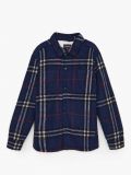 Ocieplana kurtka w kratę - granatowy - CROPP - small4
