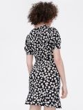 Kopertowa sukienka w kwiaty - czarny - CROPP - small3