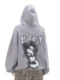 Mikina s kapucí a potiskem Mickey Mouse - světle šedá - CROPP - small4