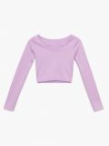 Top cu mânecă lungă, din jerseu - lavand - CROPP - small4