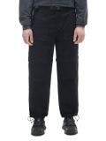 Czarne spodnie parachute z paskiem - czarny - CROPP - small1