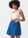 Jeansowa spódnica z guzikami - niebieski - CROPP - small1