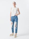 Błękitne jeansy mom z wysokim stanem - niebieski - CROPP - small2