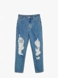 Niebieskie jeansy mom z wysokim stanem - niebieski - CROPP - small4