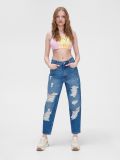 Jeans barrel strappati - blu - CROPP - small1