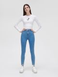 Skinny traperice visokog struka - svjetloplavo - CROPP - small1
