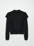 Блуза от шифон с волани - черeн - CROPP - small4