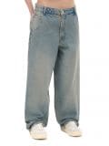 Niebieskie jeansy baggy z efektem sprania - niebieski - CROPP - small1