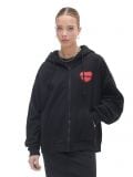 Czarna rozpinana bluza z sercem - czarny - CROPP - small1