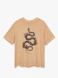 Oversize-T-Shirt mit Druck - Beige - CROPP - small3