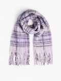 Szalik w kratę z frędzlami - fioletowy - CROPP - small1
