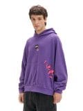 Fioletowa bluza z kapturem i nadrukami - fioletowy - CROPP - small1