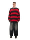 Czerwony sweter w paski - czerwony - CROPP - small1